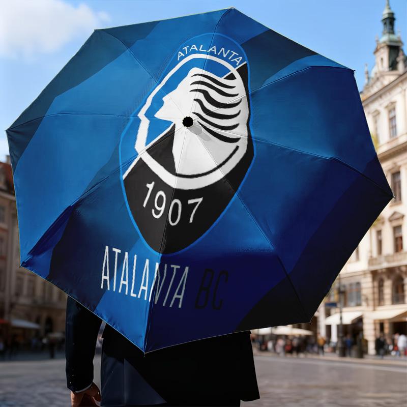 Atalanta Fc Crest Automatic Folding Umbrella - 8-Rib Travel Umbrella with Auto Open/Close & Portable Gifts for holidays or birthdays