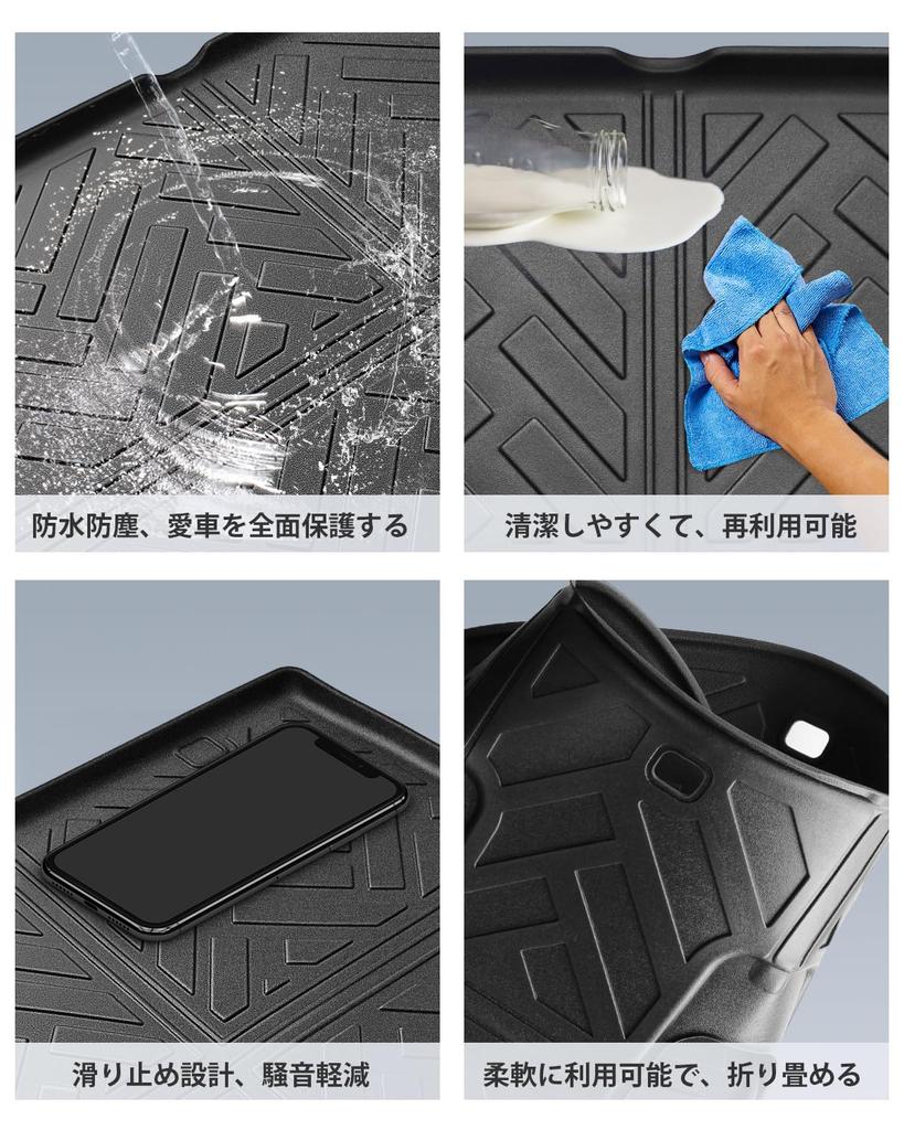 SKTU Luggage Mat Foldable Trunk Mat Waterproof Sheet Cargo Mat Scratch Resistant Waterproof Stain Resistant Black with Honda RZ3 RZ4 RZ5 RZ6 [For