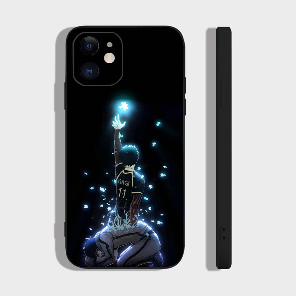 Anime B-Blue Lock For IPhone 17 Air 16 15 14 13 12 11 Pro Black Soft Cover Phone Case