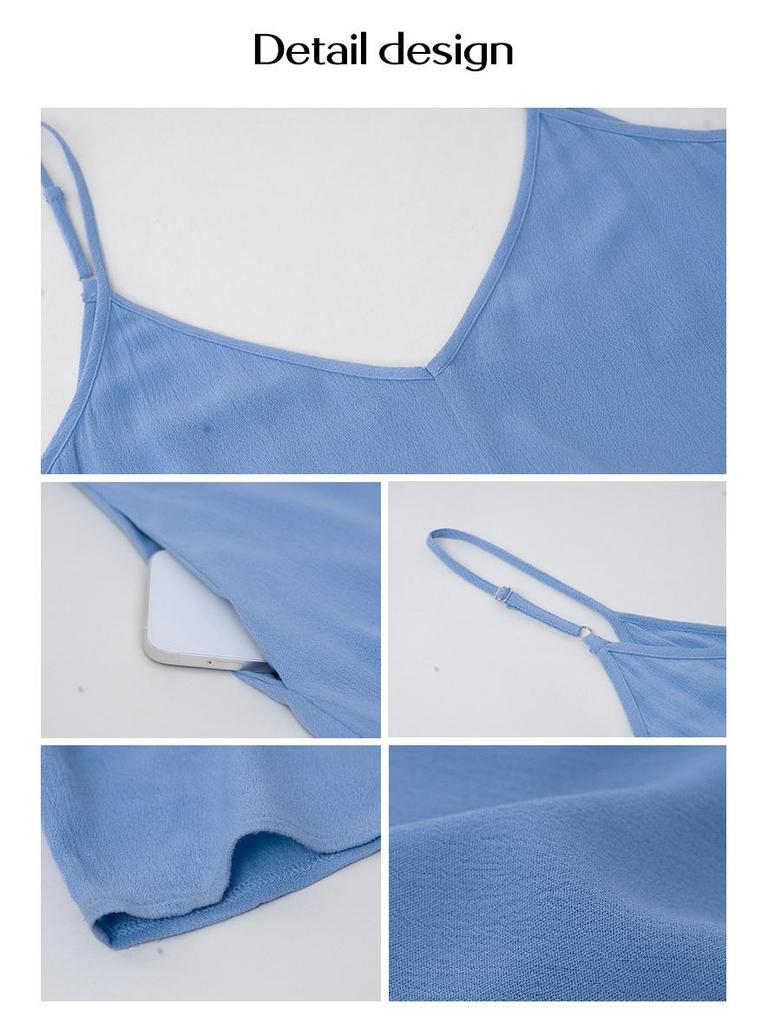 Di Yunou Women's Elegant Solid Color Spaghetti Strap Dress - 2024 Spring/Summer Collection