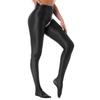 120D Spring Autumn Satin Leggings Plus Size Oil Shiny High Waist Shaping Pantyhose Open Crotch / Close Crotch Skinny Leg Tights