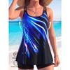 Women's Swimwear Tankini 2 Piece Swimsuit  Abstract Pattern Print Vacation Bathing Suits