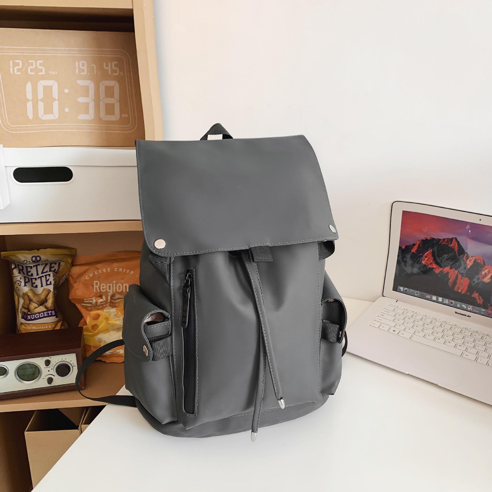 

Вместительный дорожный рюкзак в японском стиле: Модный, универсальный, повседневный для студентов и пар темно-серого