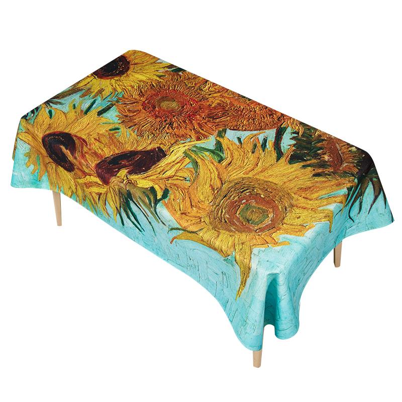 Sunflower Van Gogh Oil Painting Series Master Tablecloth Stain -Resistant Coffee Table Cloth Dining Table Cloth American Style