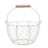 Egg Basket Round Metal Wire Basket With Handle Multipurpose Food Storage Organizer Fruit Vegetable Holder For Kitchen Picnic