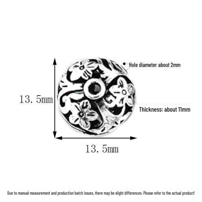 Vintage S925 Sterling Silver Polygon Spacer Beads for DIY Bracelets - Irregular Hollow Thai Design