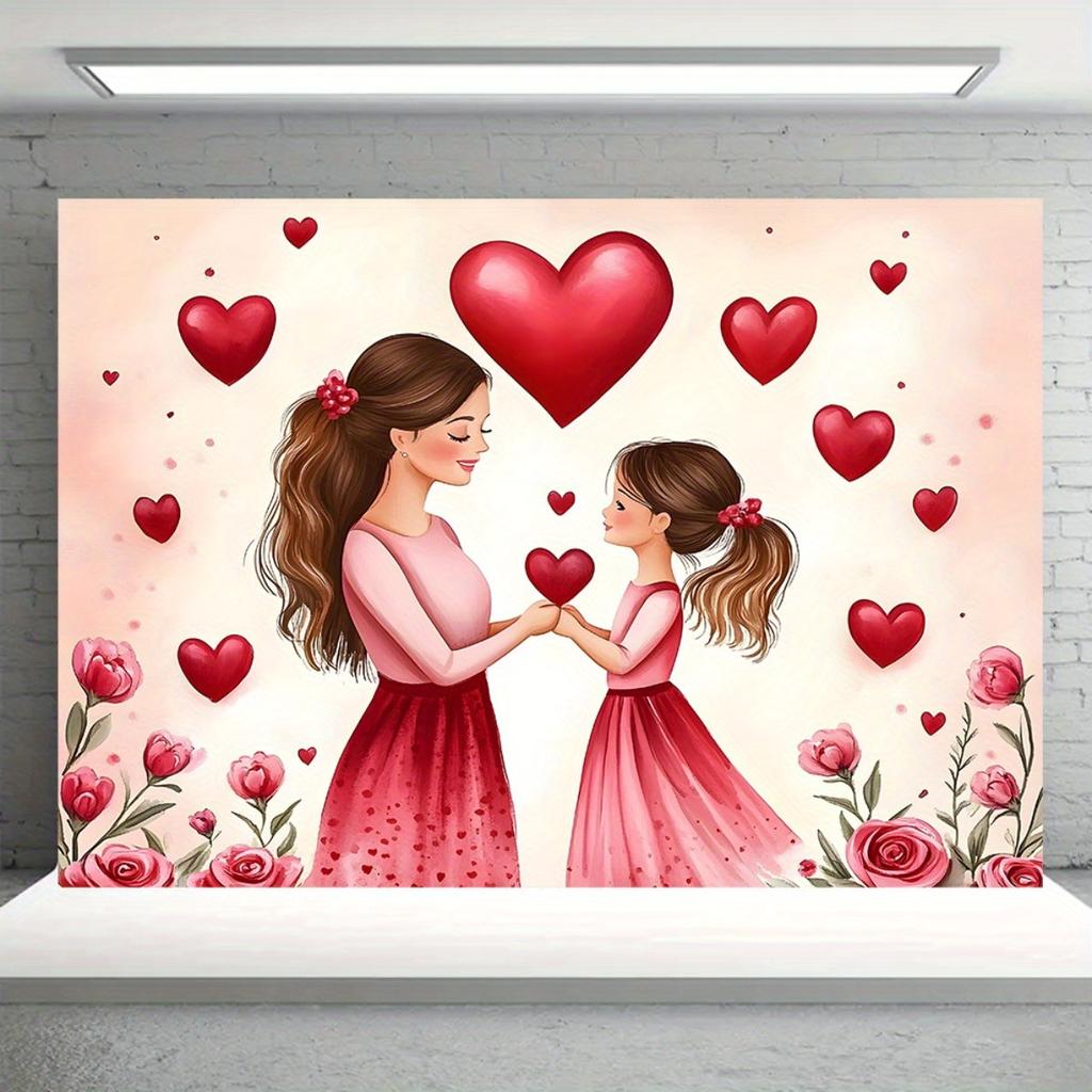 1 piece of tabletop - Super Large Size Background Banner for Happy Mother's Day - Party Banner - Background Cloth