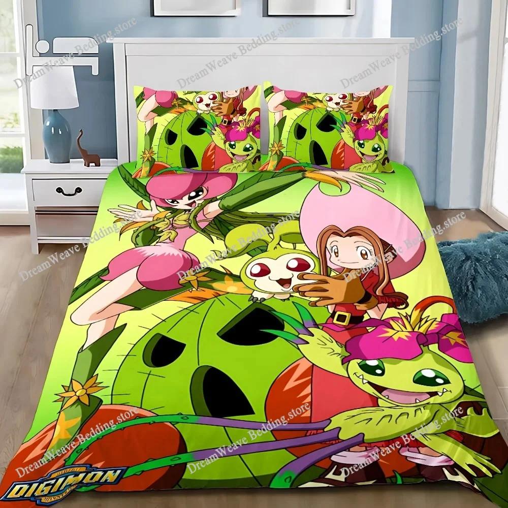 Neues Digimon Bettwäscheset Einzelbett Twin Full Queen King Size Bettwäscheset Erwachsener Kind Schlafzimmer Bettbezug-Sets 3D-Druck Anime Bettlaken-Set