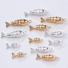 Metallanhänger im chinesischen Stil in Fischform mit rotem Zirkonia-Pavé für DIY-Halskette, Armband, Ohrringe, Schmuckherstellungszubehör