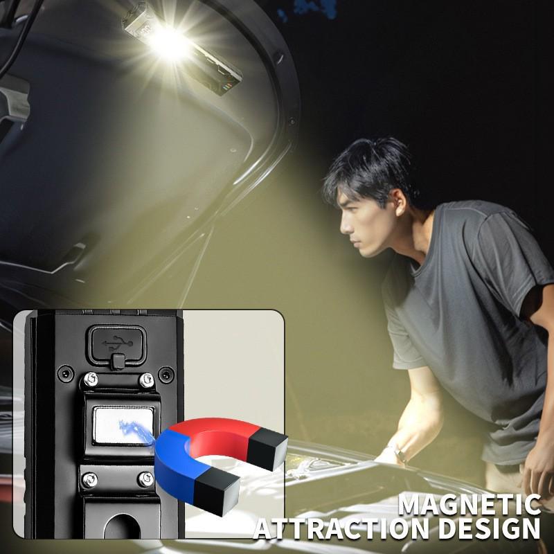 Ultra-Bright Tactical Flashlight with Multi-Function Display, Fluorescent Pen Clip, and Magnetic Emergency Work Light