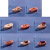 62KD Pack of 8 Miniature Jiangnan Boats Model Ornaments Resins Figurines for Cultural Home Aesthetic Table Shelf Decoration