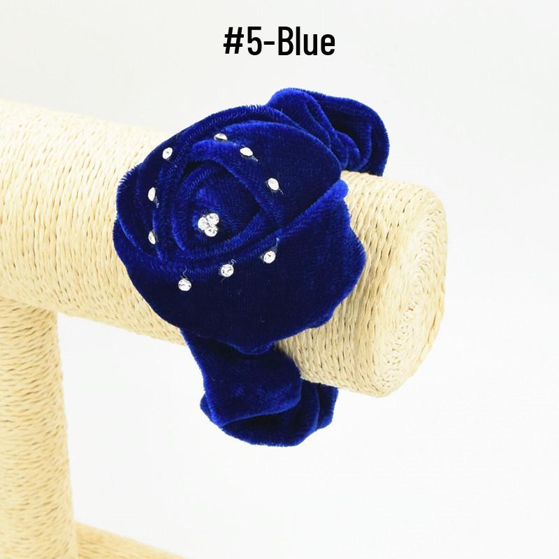 Elegant Velvet Rose Hair Tie - Stylish Hair Accessory