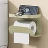 Bathroom Wall-Mounted Tissue Box with Storage Shelf