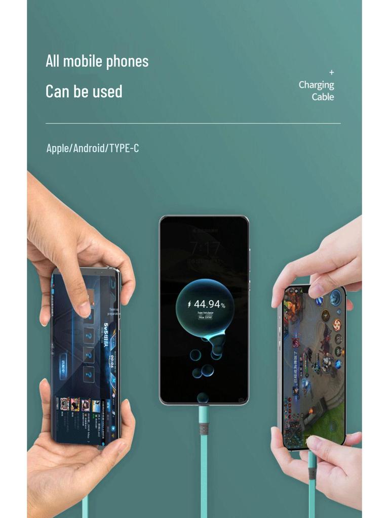 Juran Retractable Multi-Head Fast Charging Cable - 3-in-1 Function