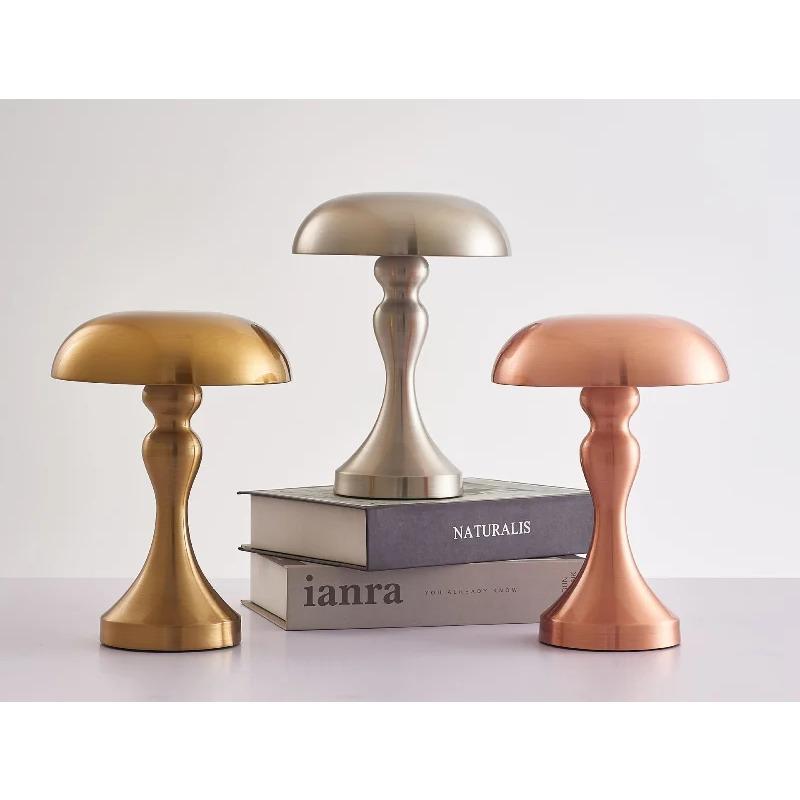 LED Table Lamps Touch Dimming USB Rechargeable for Bar Hotel Restaurant Bedside Decor Bedroom Nightlights Mushroom Lampara Gift