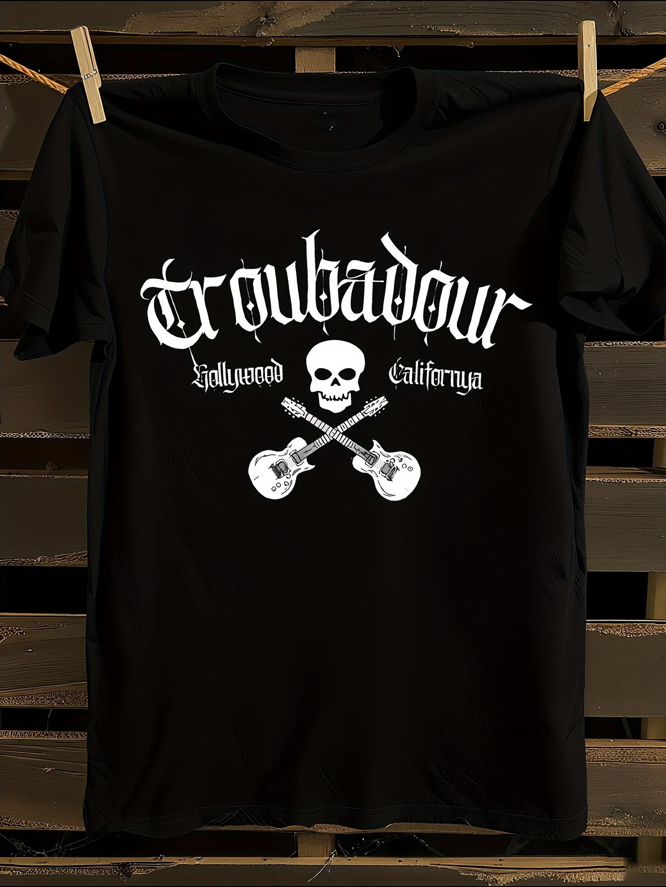 Gothic Lettering and Music Note Graphic T-shirt XXXXL