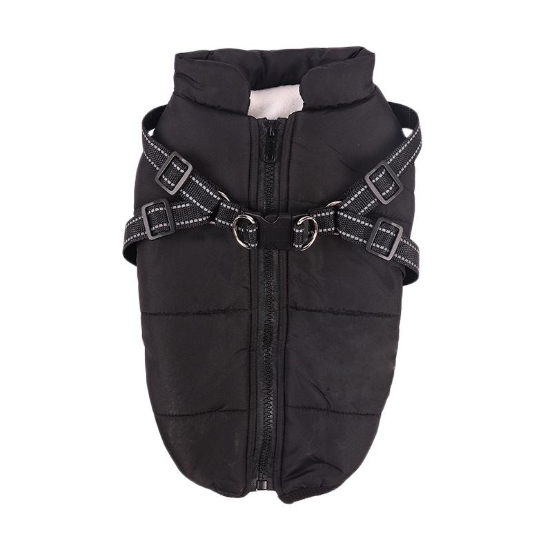 Große Hundejacke mit Geschirr, weiche, warme Hundekleidung für den Winter, Labrador, Französische Bulldogge, wasserdichte Mantel-Outfit-Weste für Hunde, S-4XL
