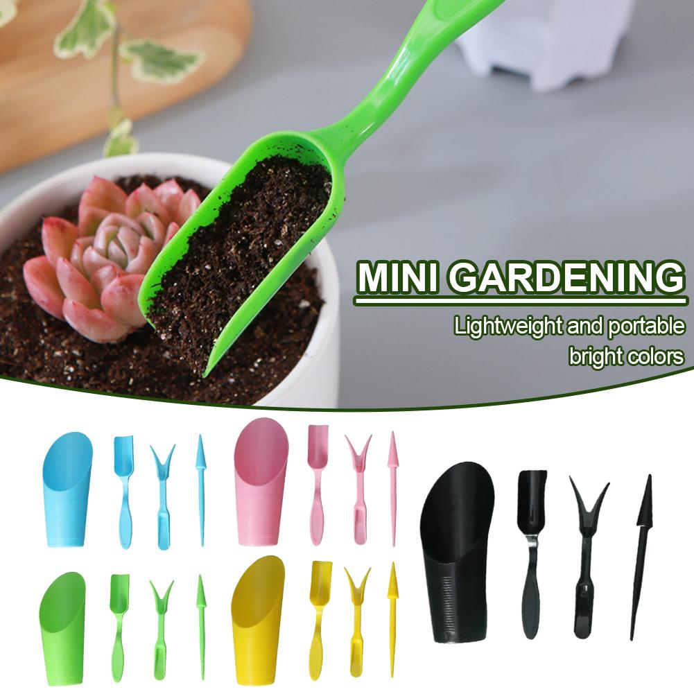 4Pcs/Set Succulent Plant Planting Material Tool Bucket Shovel Soil Shovel Flower Garden Tools Plant Pot Plastic Shovel