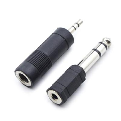 3.5mm To 6.35mm or 6.35mm To 3.5mm Stereo Sound Jacks Adapter Set Connects Device To Amplifier, Guitar, Piano, Speakers
