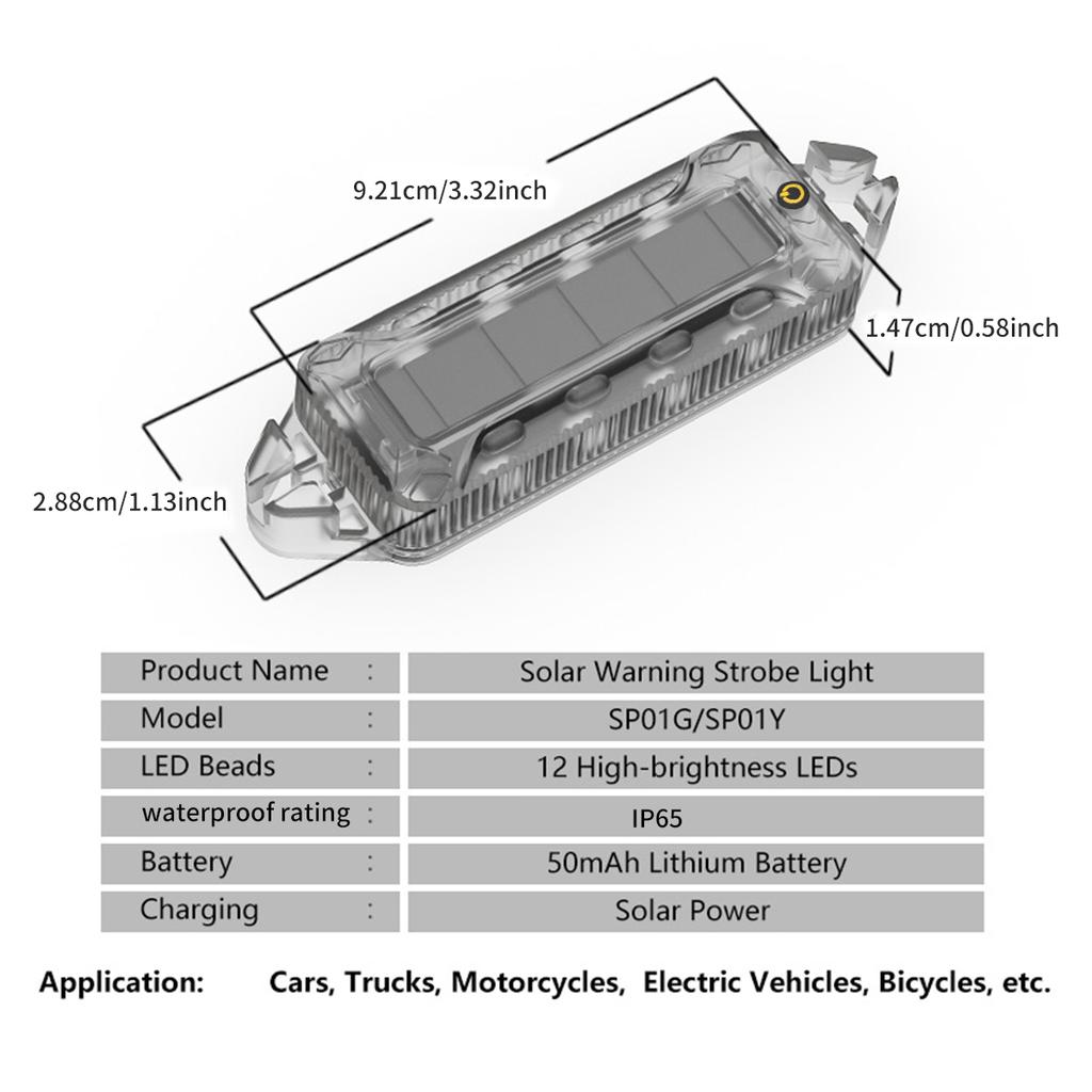 1/2/4PCS Solar LED Car Anti Rear End Collision Light Anti-collision Warning Wireless Flashing Breathing Light Car Accessories
