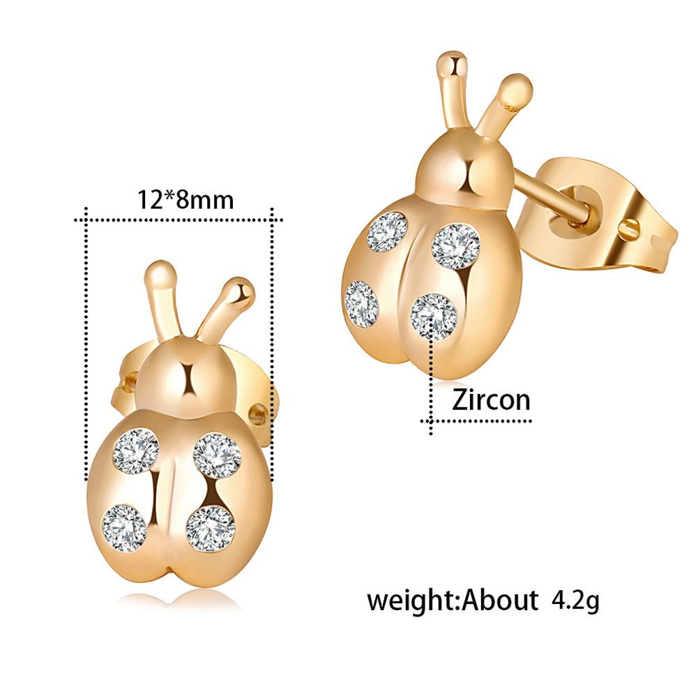 Women Lovely Cartoon Ladybug Earring Exquisite Zircon Ear Studs
