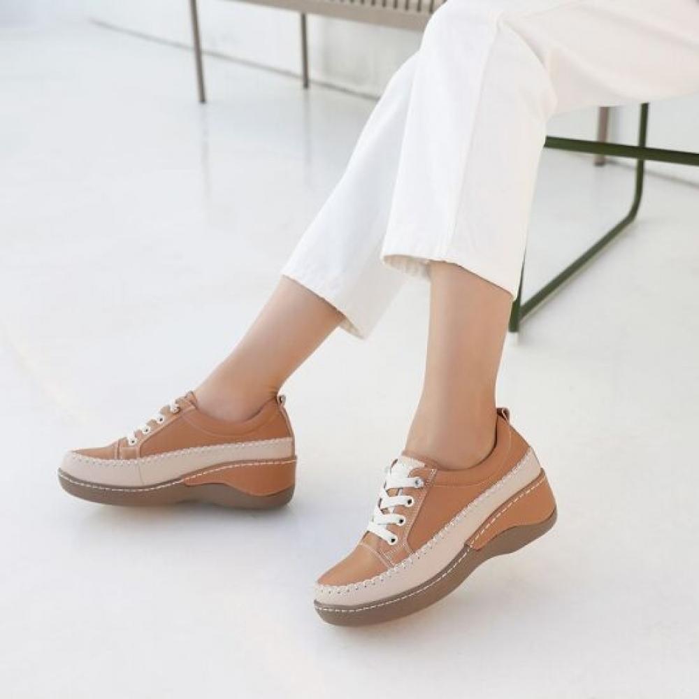 Jisyu Casual Leather Platform Sneakers 5cm