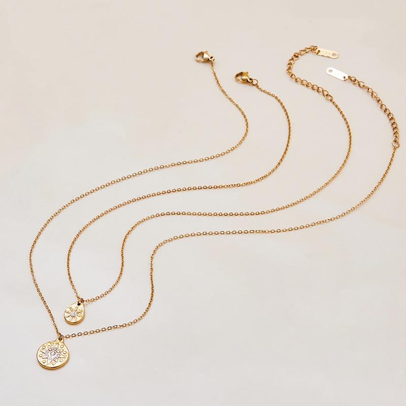 Stainless Steel Water-drop Star-shaped Pendant Necklace, Luxurious and High-end Style, Collar Chain, Titanium Steel