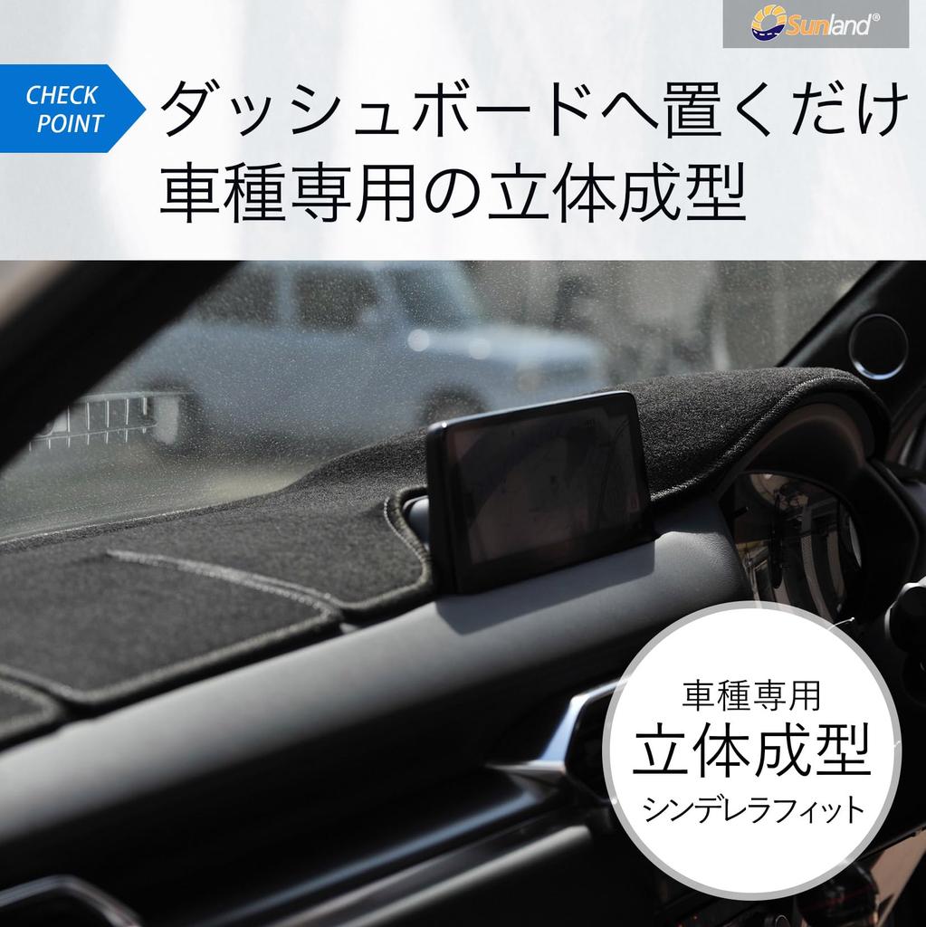 Sunland Black Passenger Seat Flap Dashboard Mat for Lexus NX AZ20 and Interior Accessories (2021 Later) -