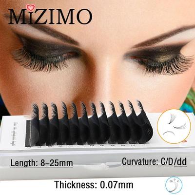 Czarne, pojedyncze, szczepione sztuczne rzęsy, grubość 0,07 mm, długość 8-25 mm, naturalna krzywizna C/D/dd, przedłużone. Makijaż