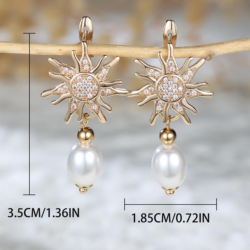 Модные серьги-подвески в виде цветка солнца для женщин — фото 6