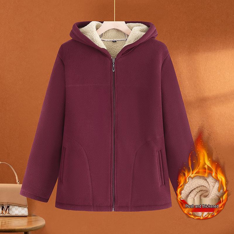 Damen Winter Fleecegefütterter Baumwollmantel für Mittelalte & Ältere