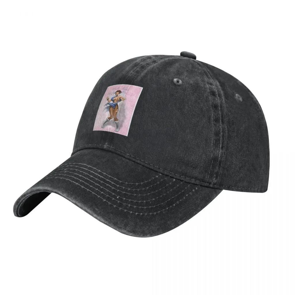 ChunLi Hadoukens denim Hat Durable for All Seasons Women Hat Womens Baseball Cap