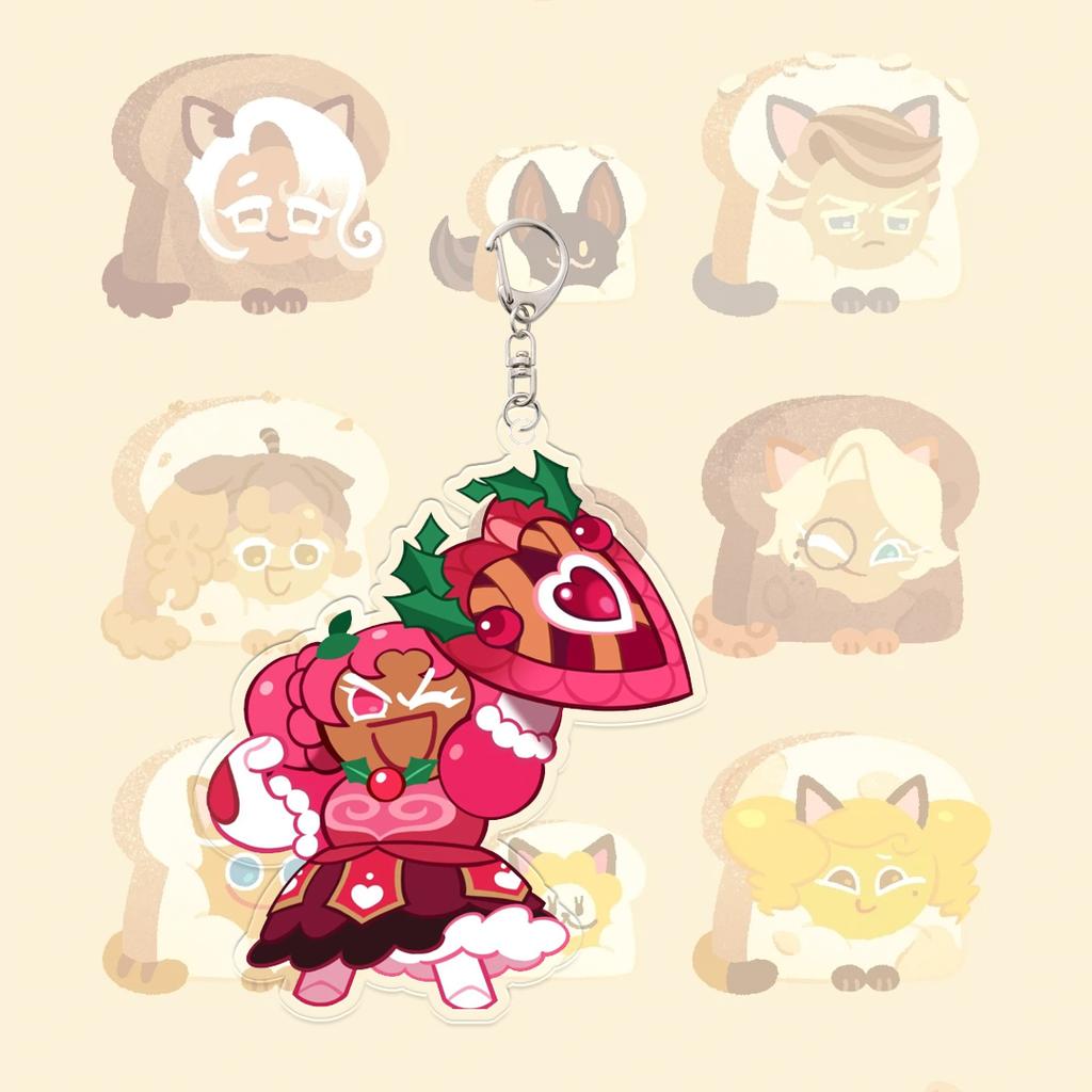 Cookie Run Kingdom Dekoracyjny Wisiorek Kawaii Figurka z Gry Student Kreskówkowy Breloczek Kratka Letni Wersja Q Dziewczyna Anime Prezent Festiwalowy
