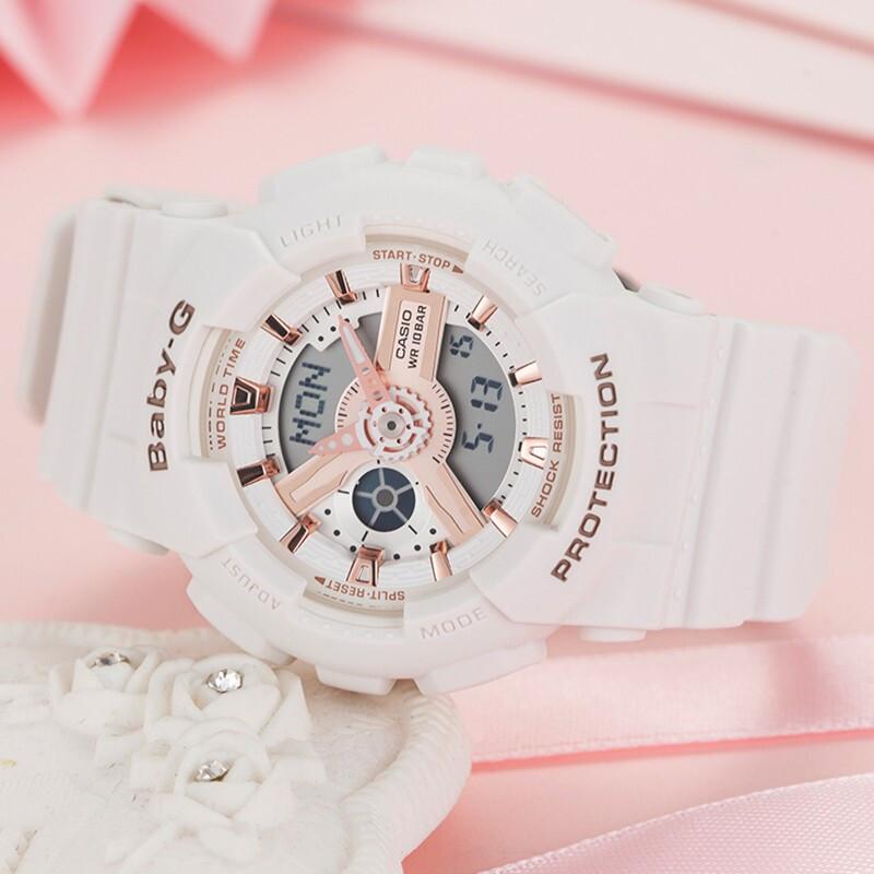 Casio Watch series-GABA 200 Meters Waterproof Quartz Movement Resin Strap Japanese and Korean Watch 55mm Same Style for Men GA-100CF-1A9&BA-110RG-7A