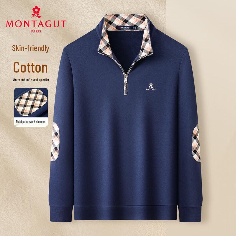 

MONTAGUT Men s Plaid Polo Collar Long Sleeve Sweatshirt XL