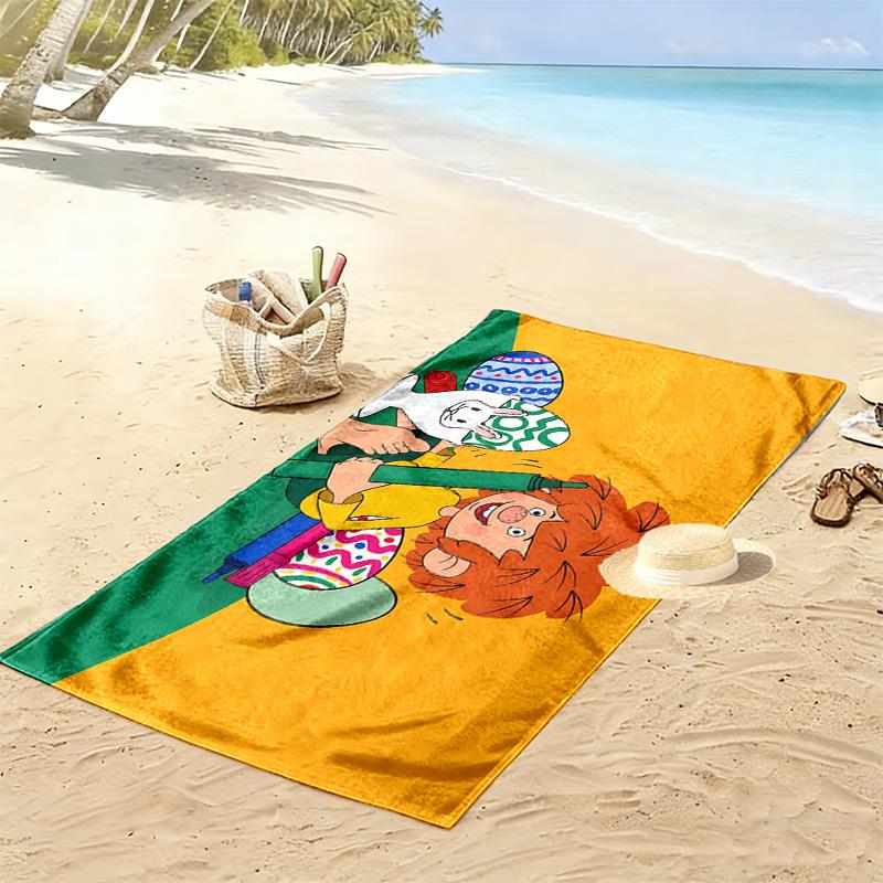 Pumuckl Print Beach Towel, Large Soft Quick Dry Towel for Beach Camping Swimming