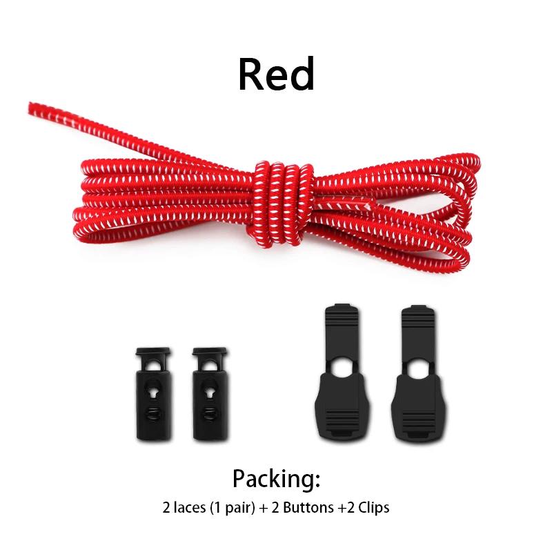 1Pair Elastic Shoe Laces Sneakers Tennis Lock Shoelaces Without Ties Adult Kids Round Shoelace Rubber Bands for Shoes Accesories