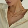 Uworld New 18K Gold Color Plating Figaro Cuban Chain T-bar Pendant Necklace Stainless Steel T-bar Pendant Necklace For Women