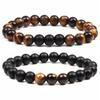 Chakra Beaded Bracelet Men 8mm 12mm Natural Stone Lava Rock Tiger Eye Onyx Matte Howlite Healing Beads Charm Yoga Women Jewelry