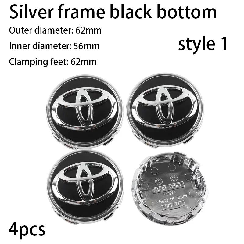 4pcs 57+62mm Car Wheel Center Cap Logo Hub Cover Badge Emblem For Toyota Corolla Yaris CHR Rav4 Auris Avensis Camry Land Cruiser
