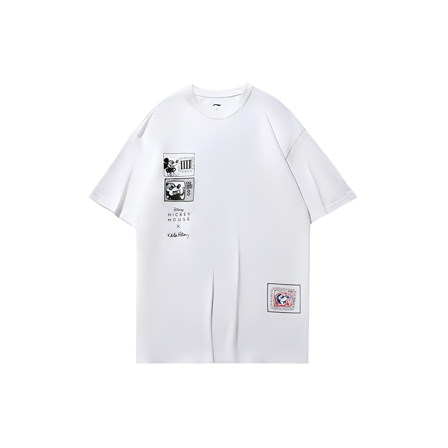 Li Ning x Disney Mickey X Keith Disney T Shirt Men s White AHSR501-2 3XL