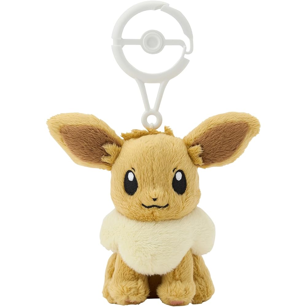 Pokemon Center Original Eevee Mascot with Carabiner Keychain Plush Toy