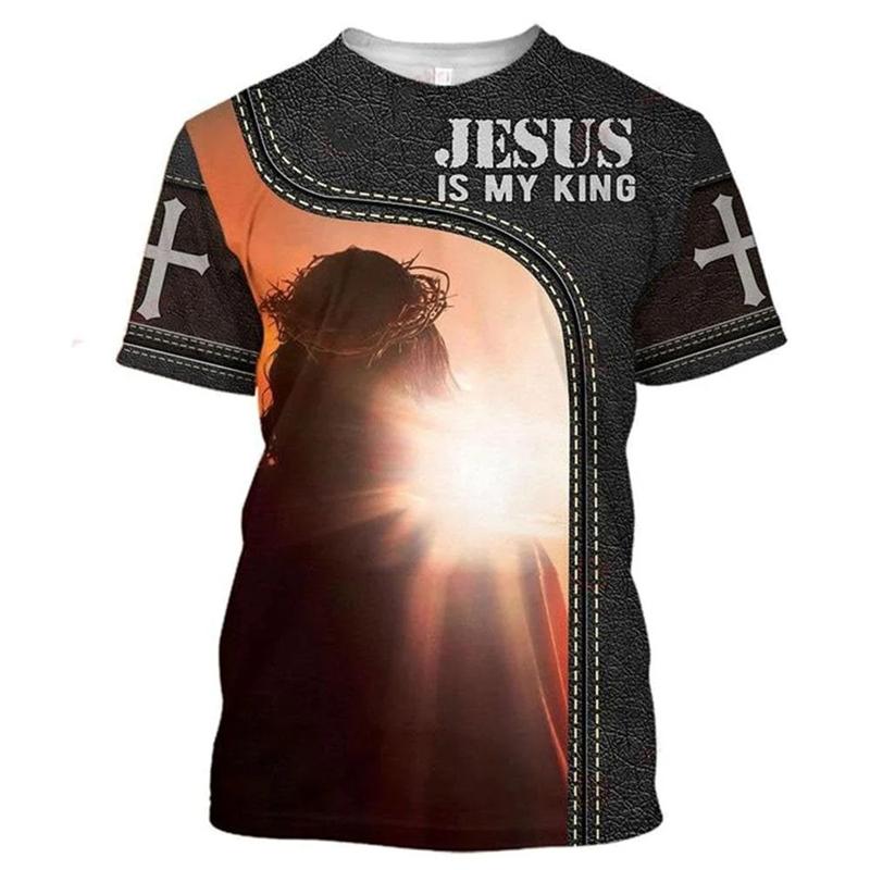 3D Print Jesus Cross T Shirt Men Women New Summmer Fashion Vintage Short Sleeve Men Oversize T-shirts Men Clothing Dropshipping