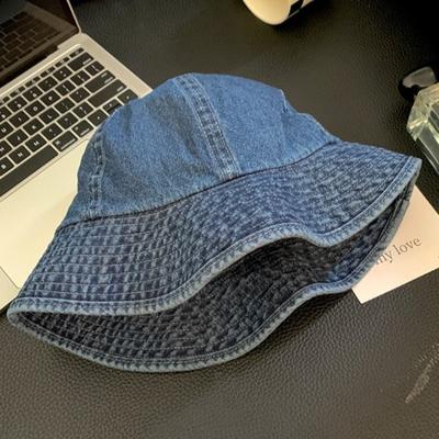 Cloth Denim Bucket Hats Lightweight Sun Protection Basin Cap Fashion Retro Fisherman Hat  Travel