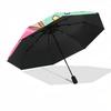 1pc Donut Pattern Automatic Opening/Closing Folding Umbrella with 65 Ribs, Plastic Handle, Windproof Portable Sunshade Umbrella Halloween an