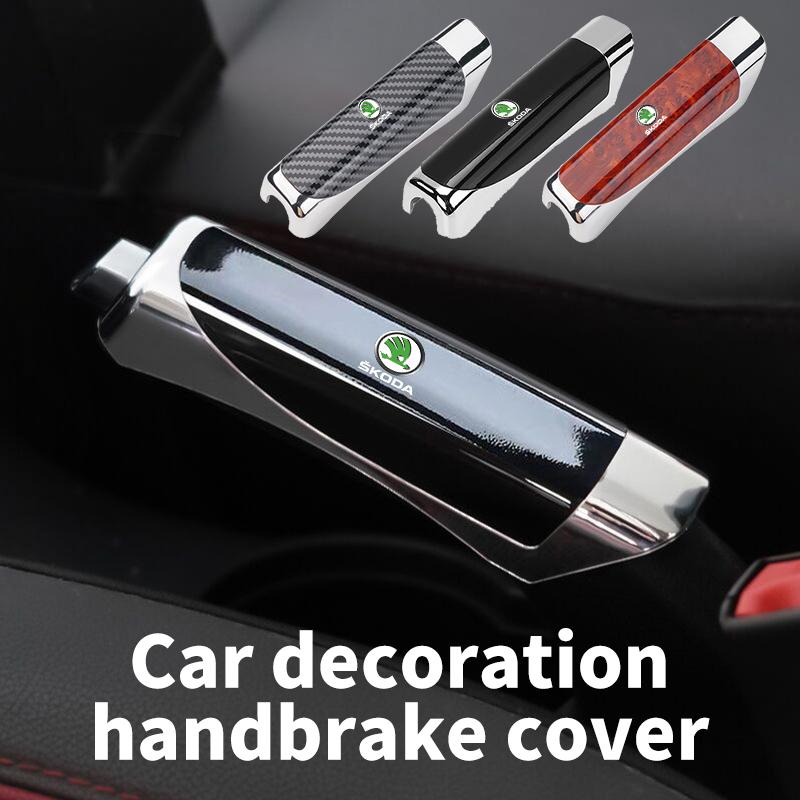 WWUH6 For Skoda Car Interior Parking Handbrake Protection Cover Decoration Accessories Fabia Kamiq Superb Scala Enyaq-iV MK3 VisionS