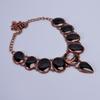 Natural Black Onyx Copper Handcrafted Chain Electroformed Sisters Gift Necklace V-84