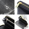[Revetta] Stingray Leather Long Wallet, Black, Round Zipper, Gold, Galuchat Stingray Leather, Men's Genuine Leather [075-3stw]
