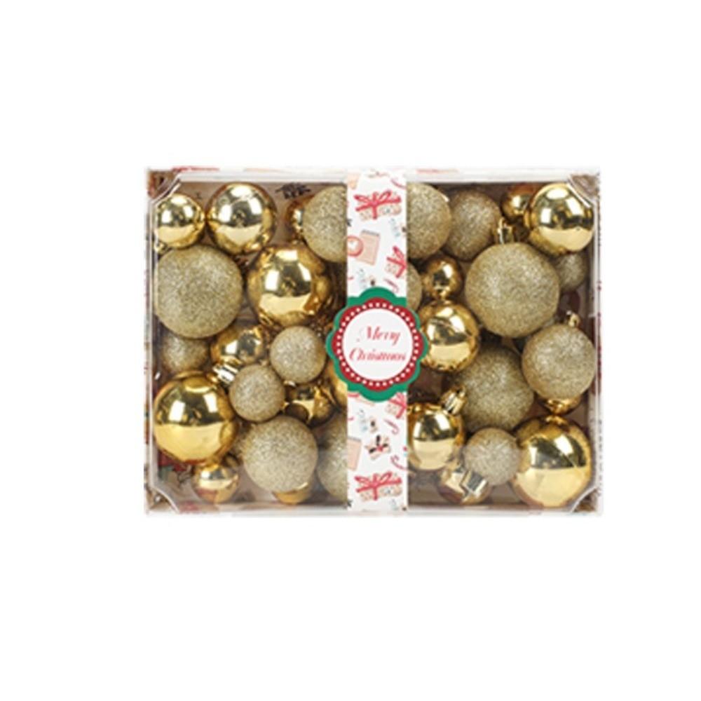 42Pcs/set Xmas Baubles Christmas Ball Set Plastic Xmas Ornament Ball Xmas Tree Hanging Pendant