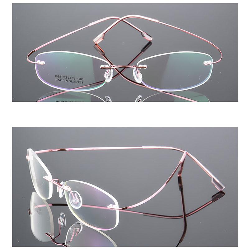 

Анти-синий свет титановый сплав без оправы овальные очки для близорукости женские без оправы рецептурные женские очки 0 -0.5 -0.75 до -6.0 Myopia -600